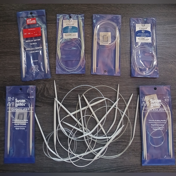 Susan Bates Other - Lot of 17 Circular Knitting Needles Susan Bates Unique Prym Mixed Sizes Aluminum